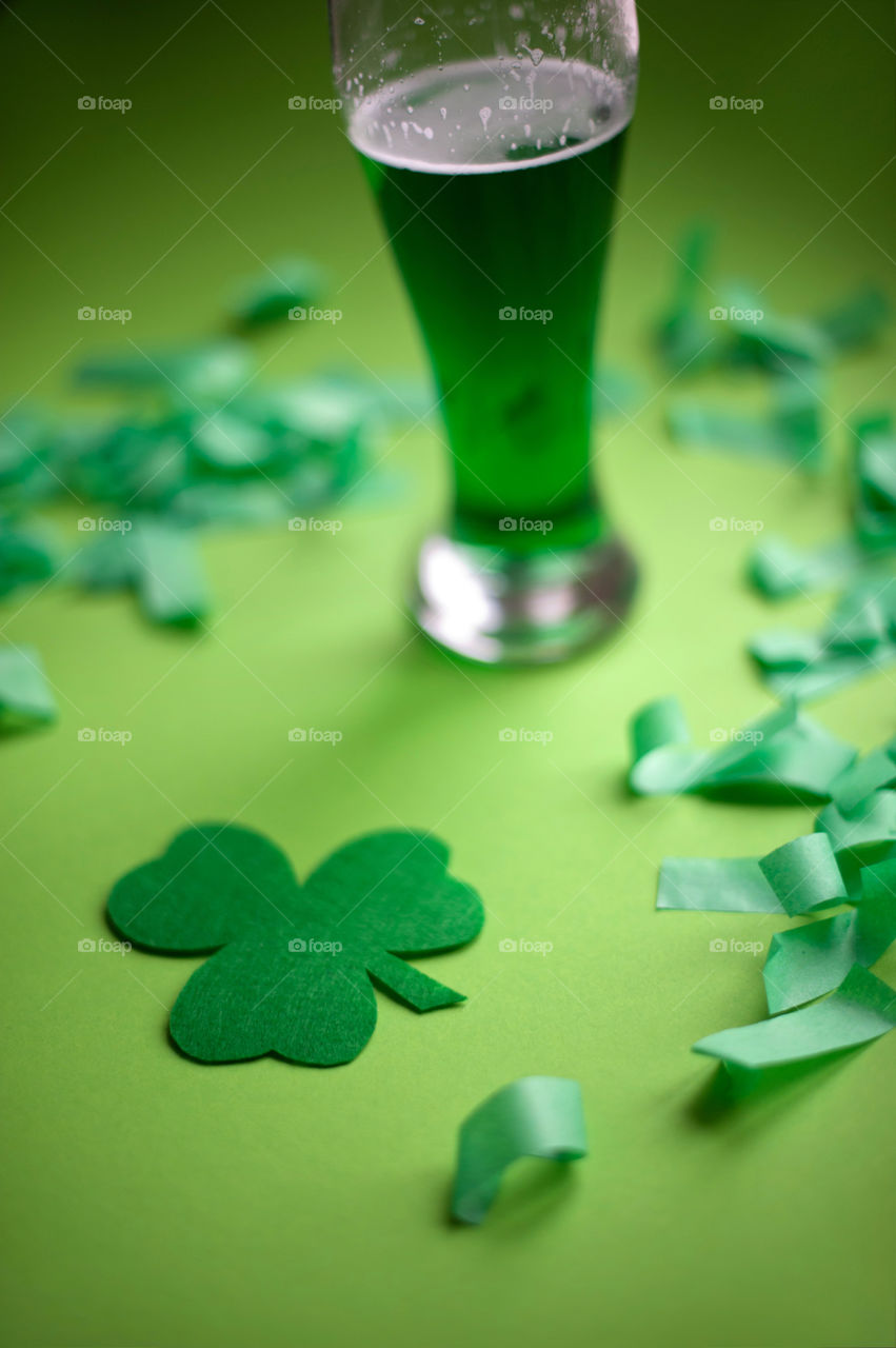 St. Patrick's Day, green beer, clover,