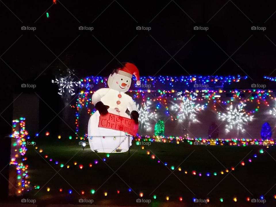 snowman with snow flakes