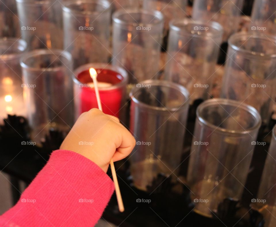 Lighting a candle