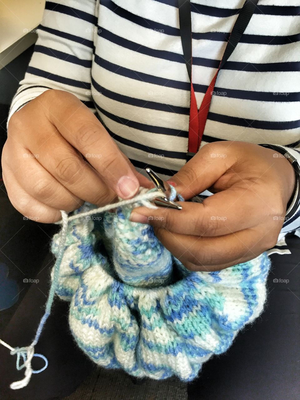 Knitting a hat