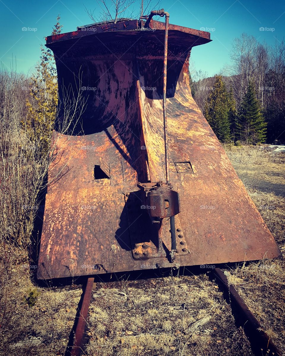 Train engine vintage plow