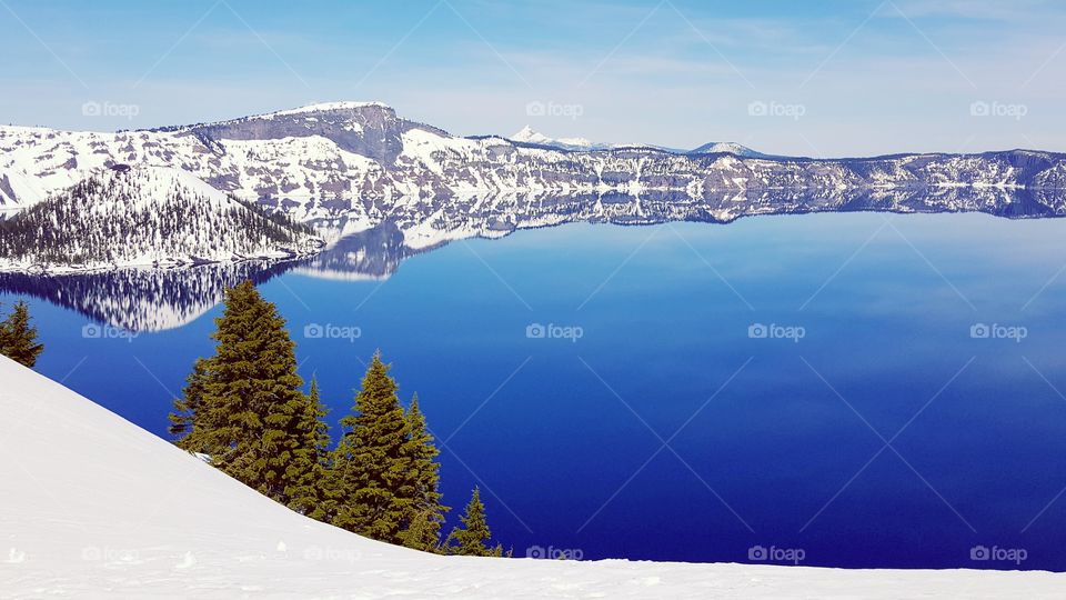 Scenic view of lake in winter