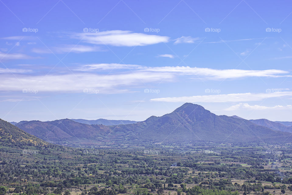 The beauty of mountains and sky at Phu Thok , Loei in Thailand.