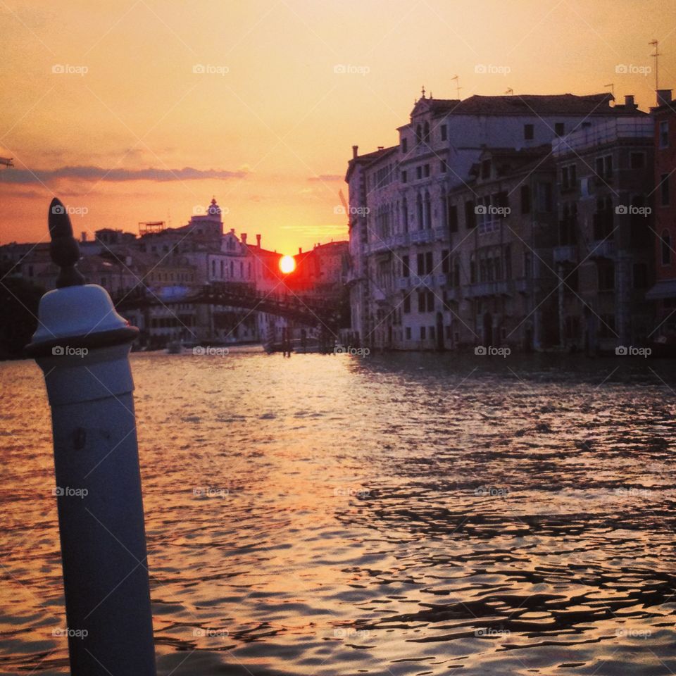 Sunset in Venice. Aperitif on Canal Grande