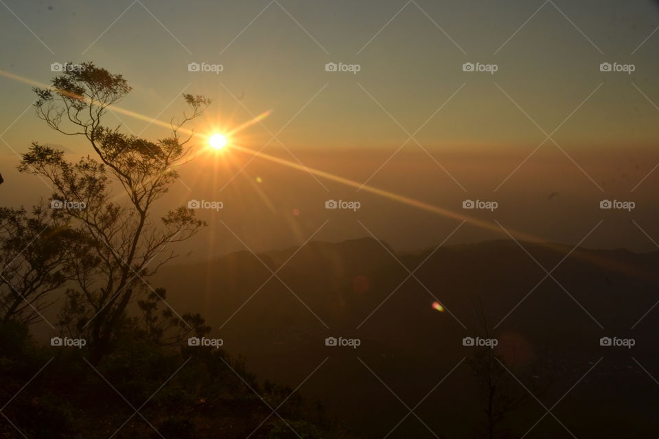 sunset in mountain telomoyo