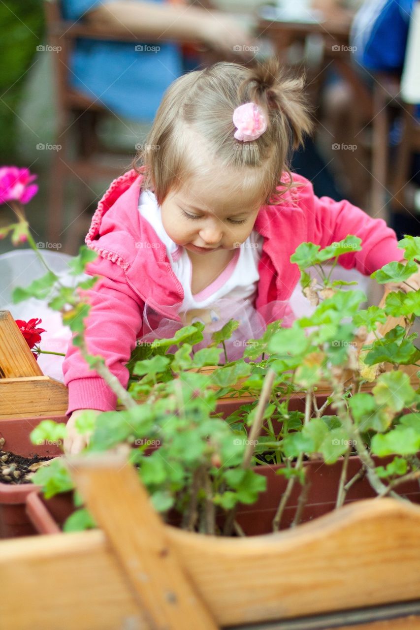 Girl playing in the park