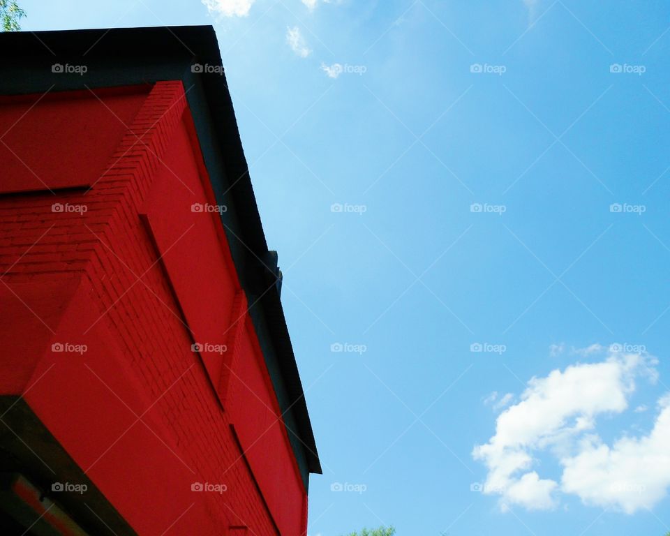 Red building corner