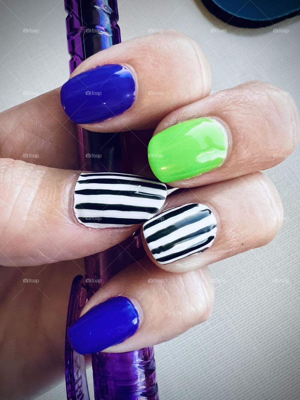 Beetlejuice, Beetlejuice, Beetlejuice gel nail polish manicure 