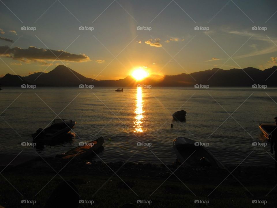 Sunset on Lake Atitlan, Guatemala 