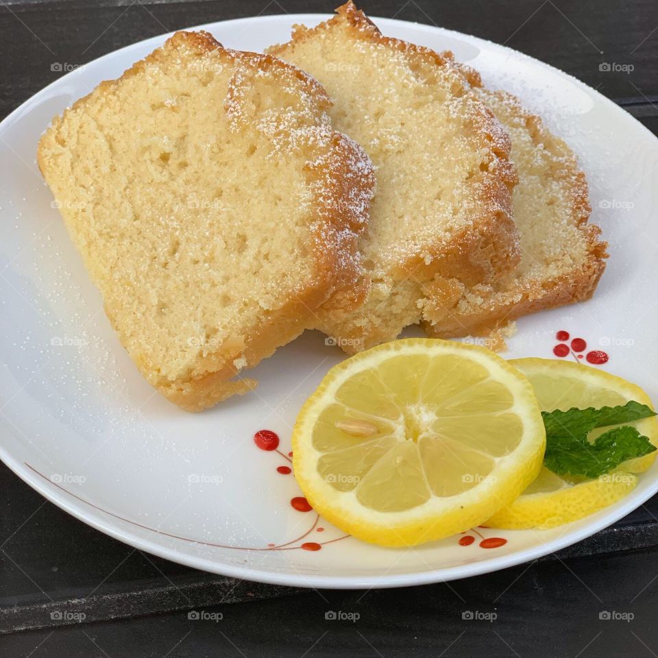 Yummy lemon pound cake .. yellow soft delicious