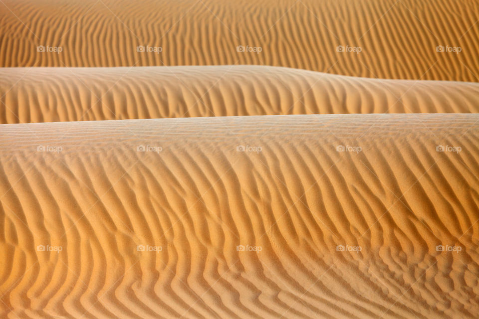 Sand dunes in the desert, warm orange color, abstract pattern