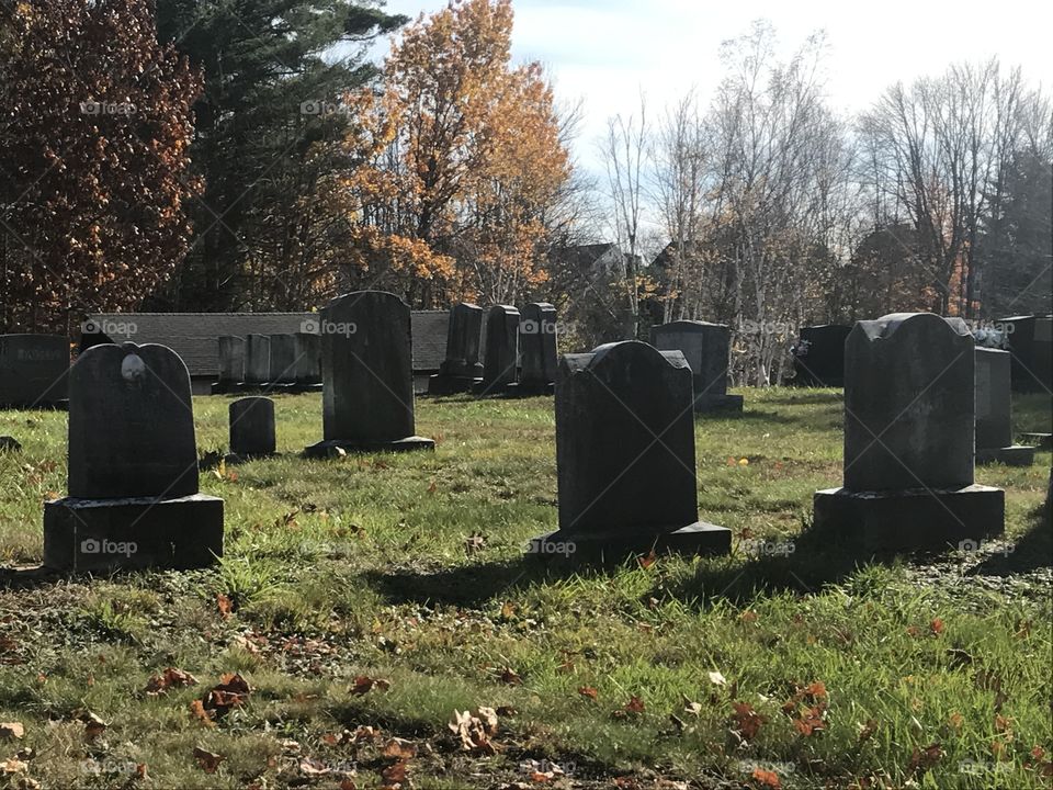 Creepy old graveyard photo in Sanford Maine 