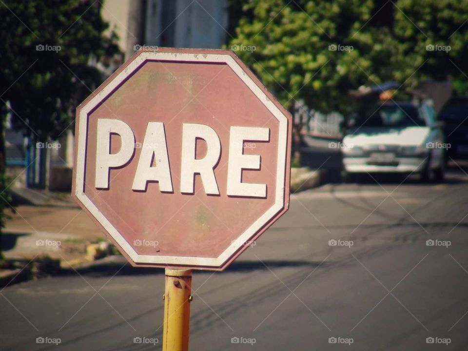 Brazilian Vintage Stop Sign