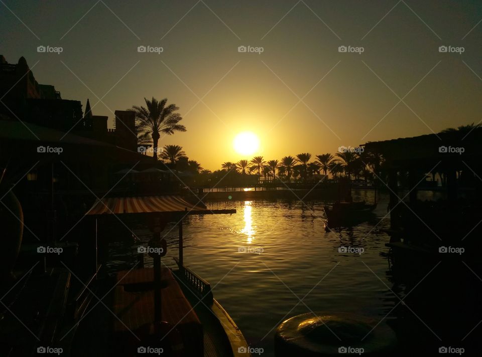 Sunset, Dawn, Evening, Water, Sun