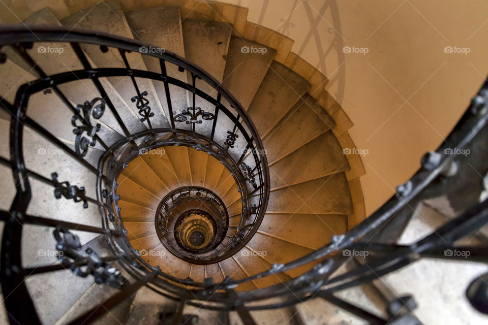 Vintage viral staircase, looking down