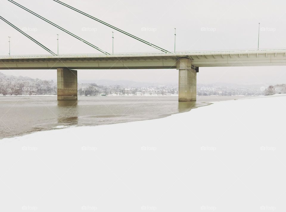 snow and bridge