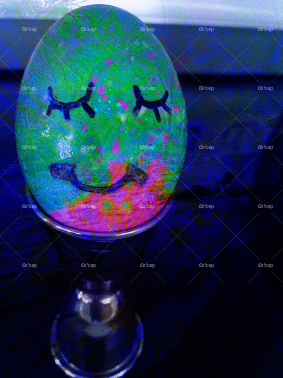Multicolored egg.