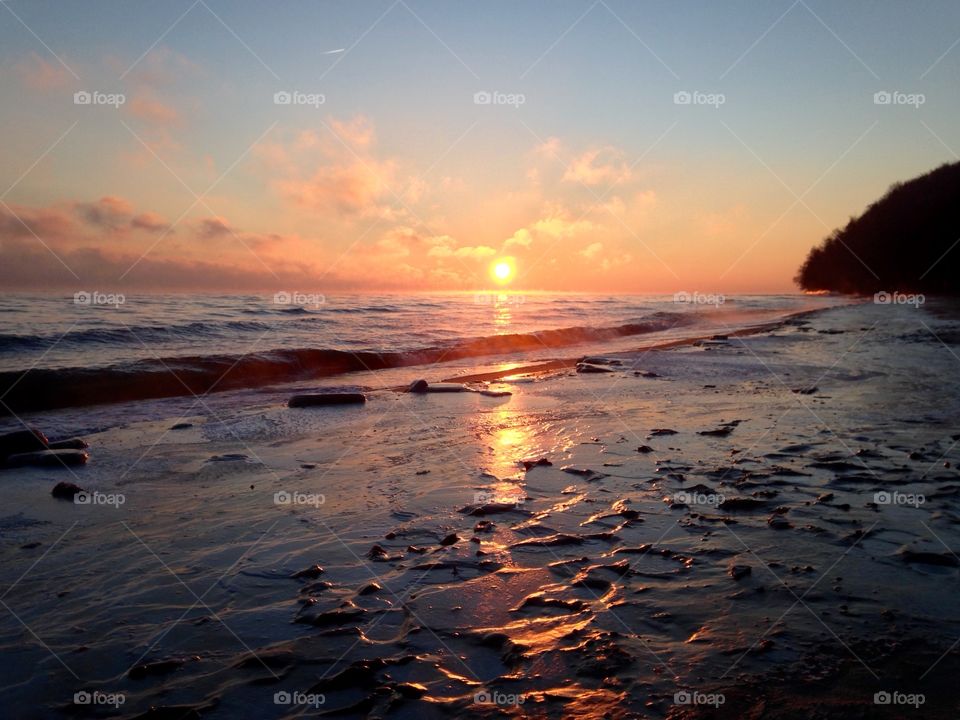 Frozen beach at the Baltic Sea coast 