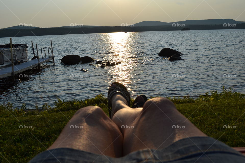 Sunset in the Adirondack mountains, New York State Chateauguay lake 