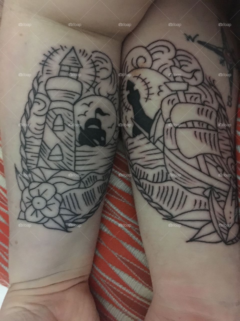 Matching tattoos sailor jerry couple his and hers