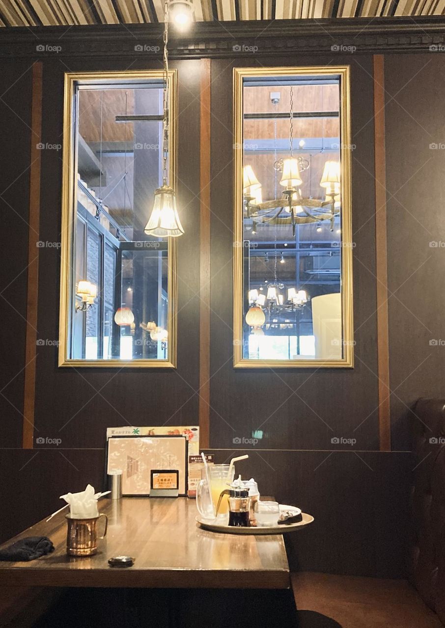 Cafe with inside windows 