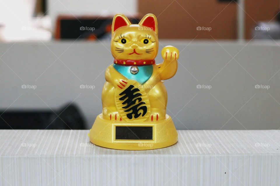 Lucky cat statue, this cat statue is one of the culture of China and Japan