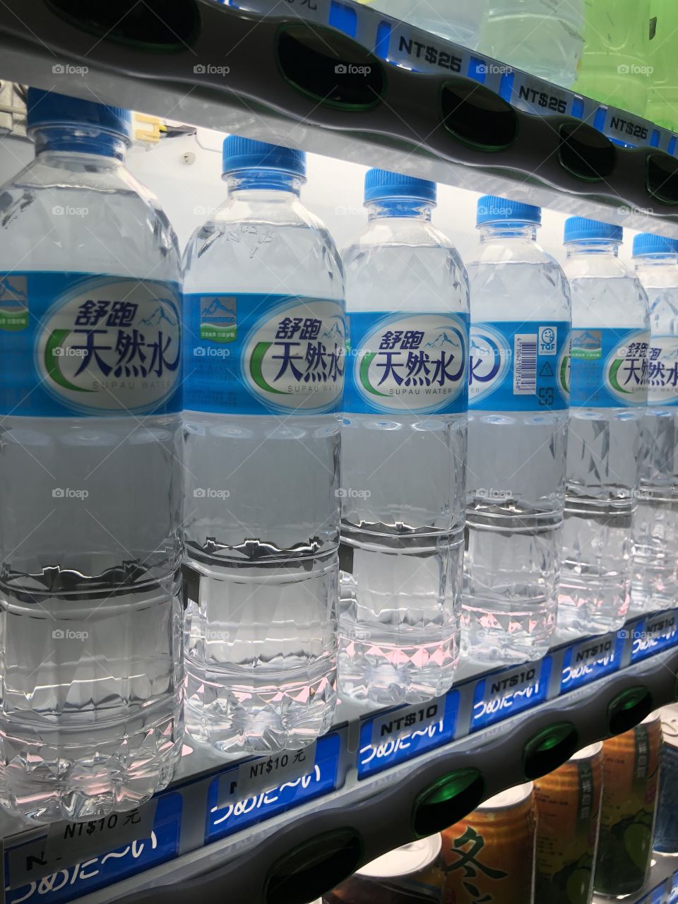 The water in the drink vending machine.