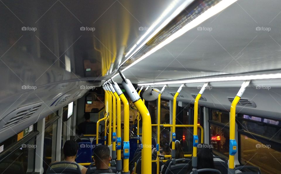 Inside 🚌 Bus🚍 Public transport 🚌 Yellow and gray🚍