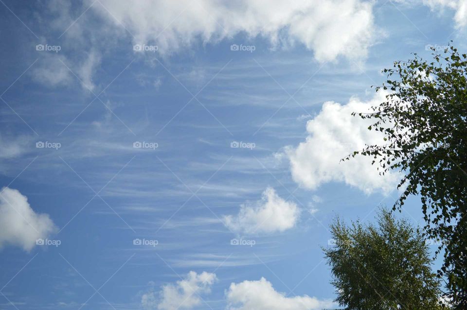 amazing blue sky with clouds