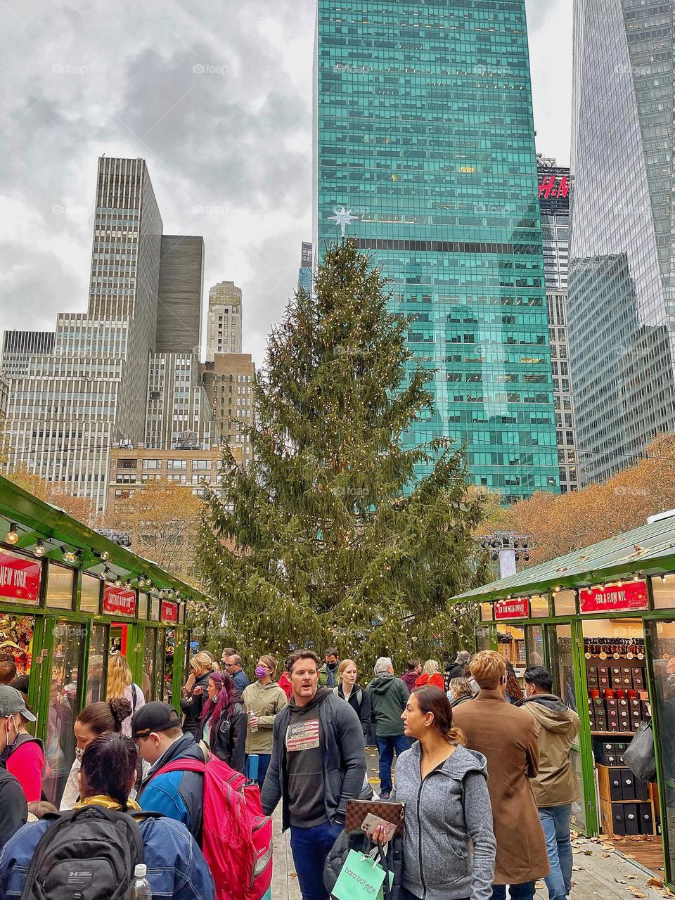 The tree at the Bryant Park Christmas Market 