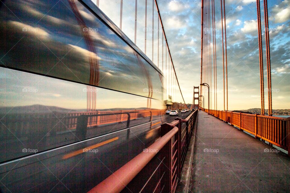 Golden hour on Golden Gate Bridge