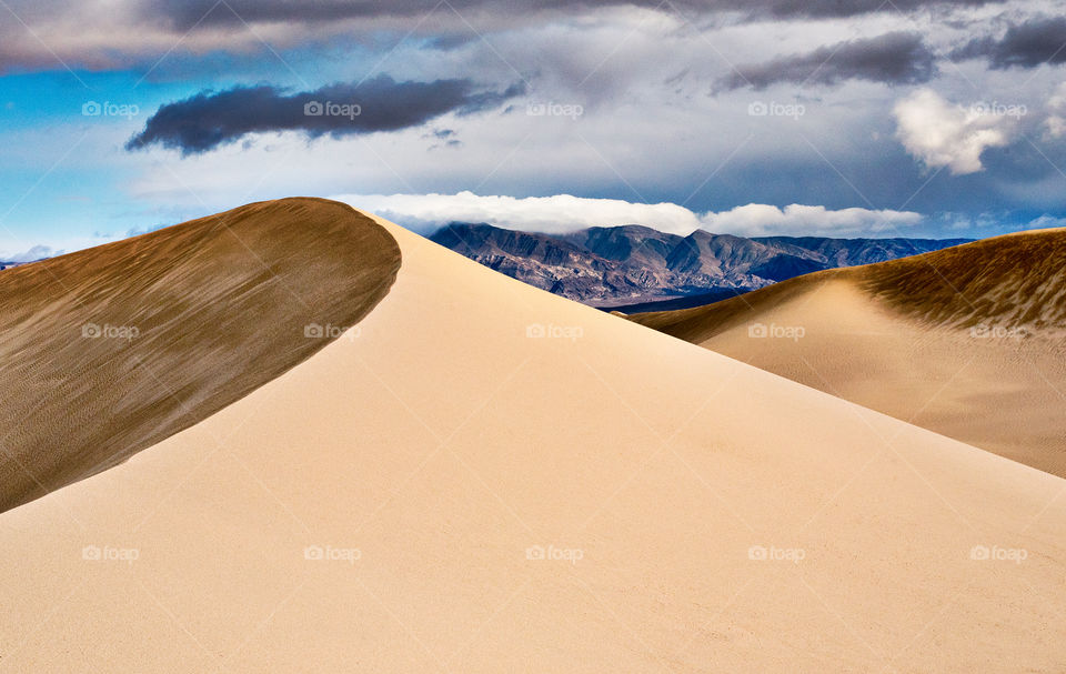 Bright Mesquite Flat Sand Dunes in California 