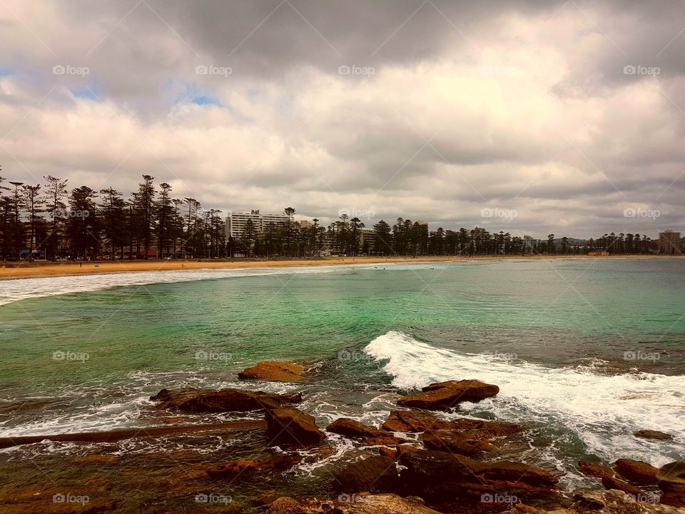 Manly Beach on a Cloudy Day, Sydney