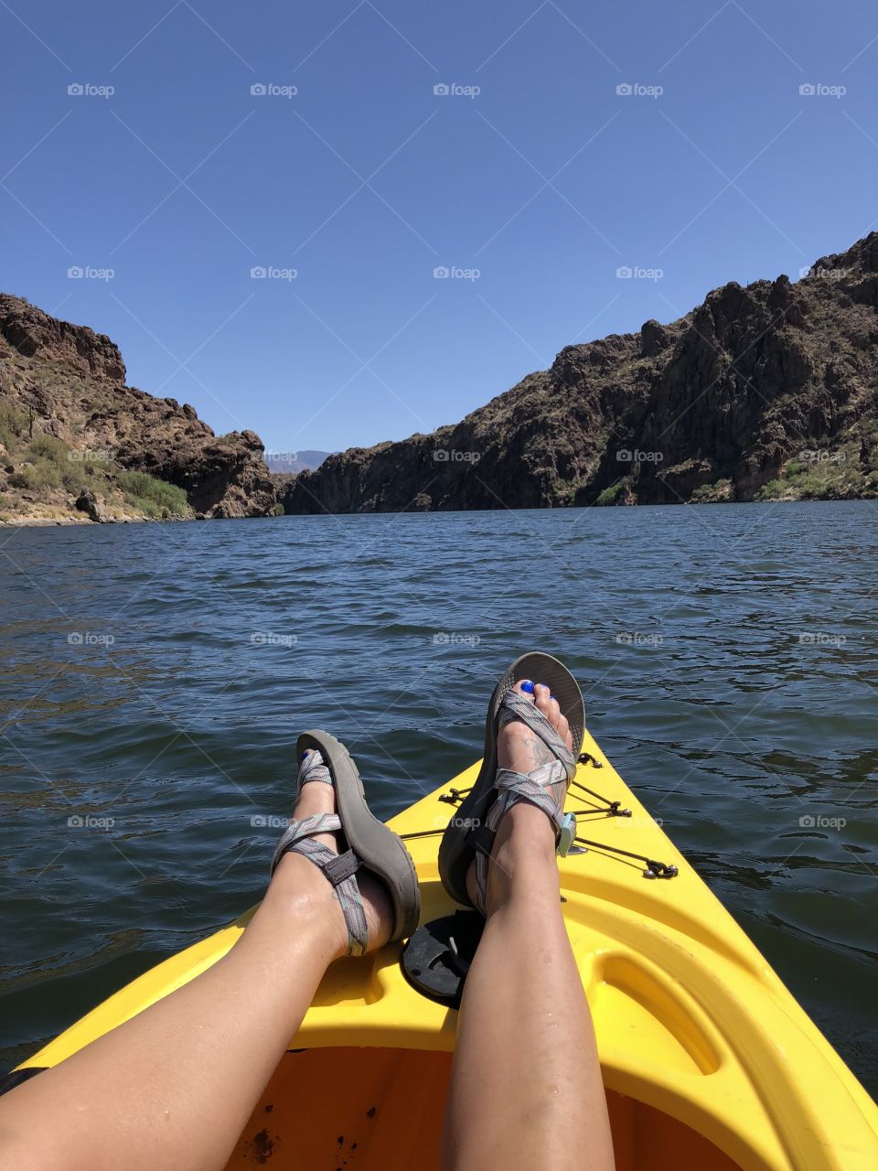 A kayak on the lake in Arizona