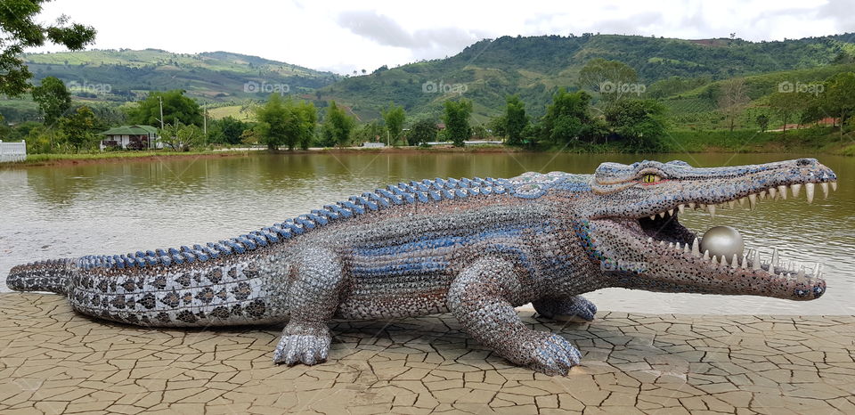 Crocodile statue