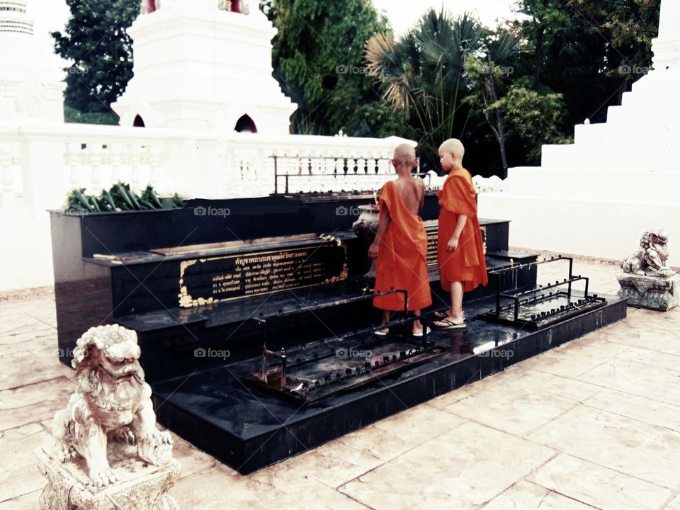 Novice Monks at a Thai Temple