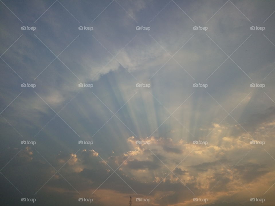 the beautiful sky light and clouds