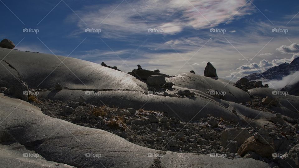 View of rock formation, Rhone Glacier, Switzerland