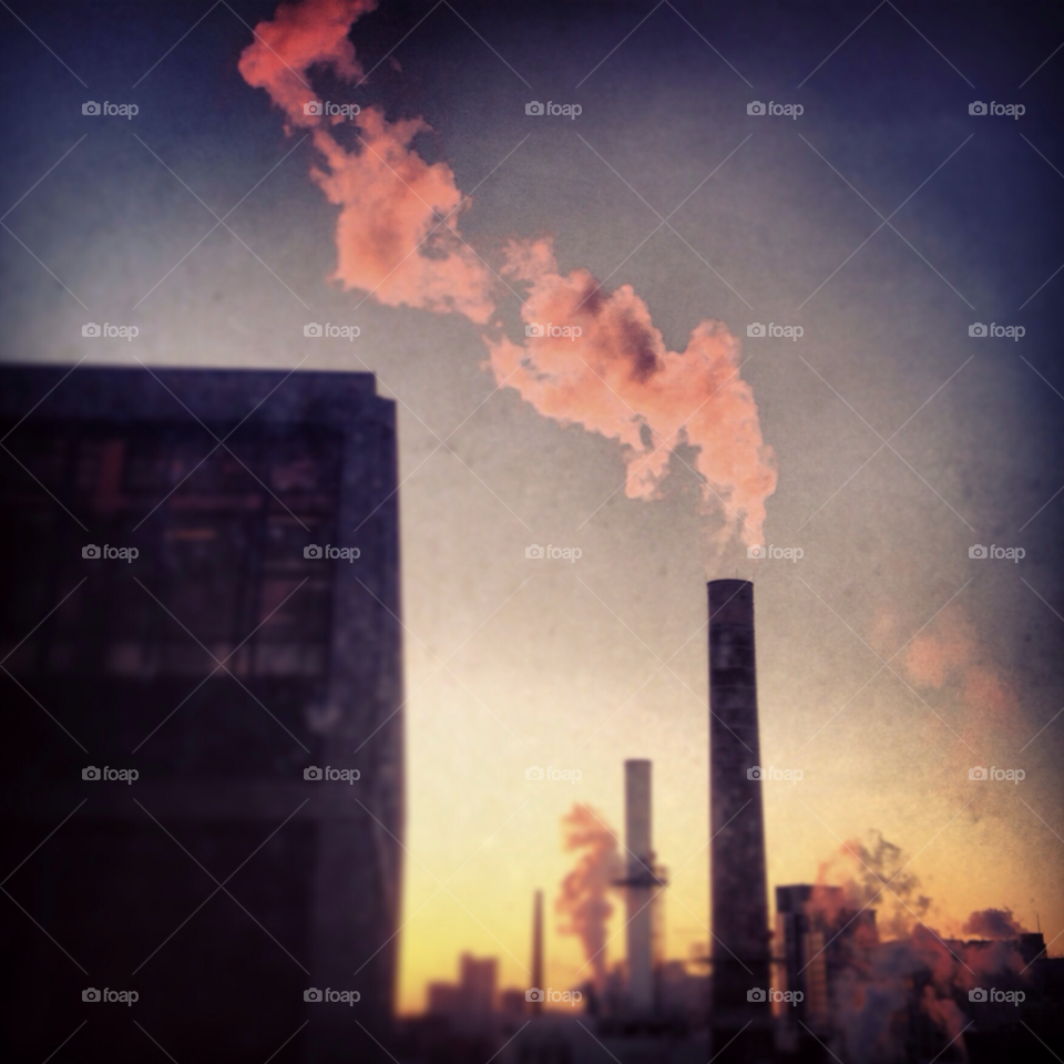 sunset industrial smoke mit by mlewy
