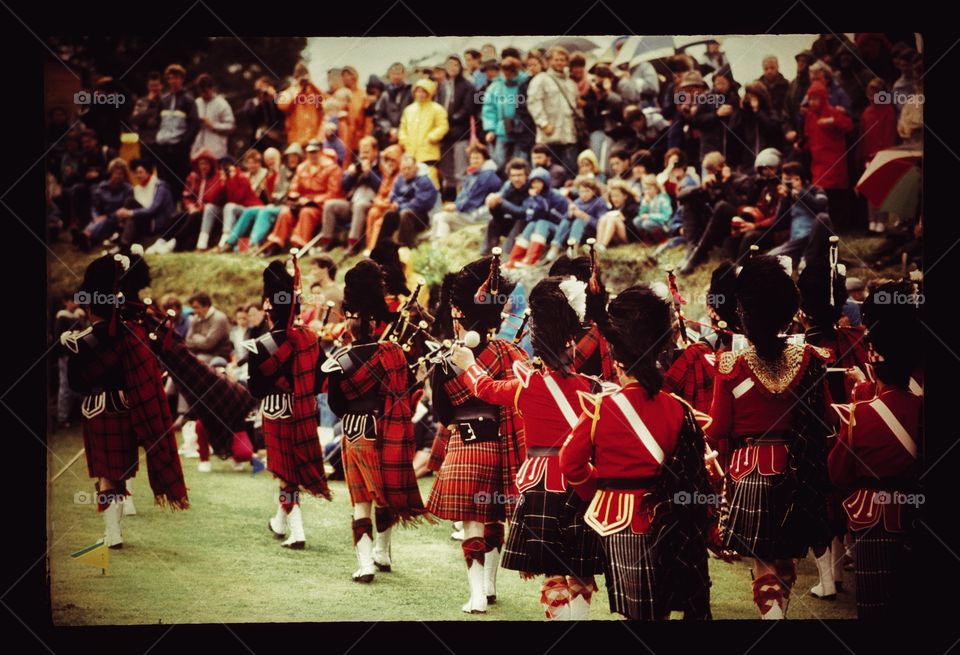 Skye. Bagpipe band