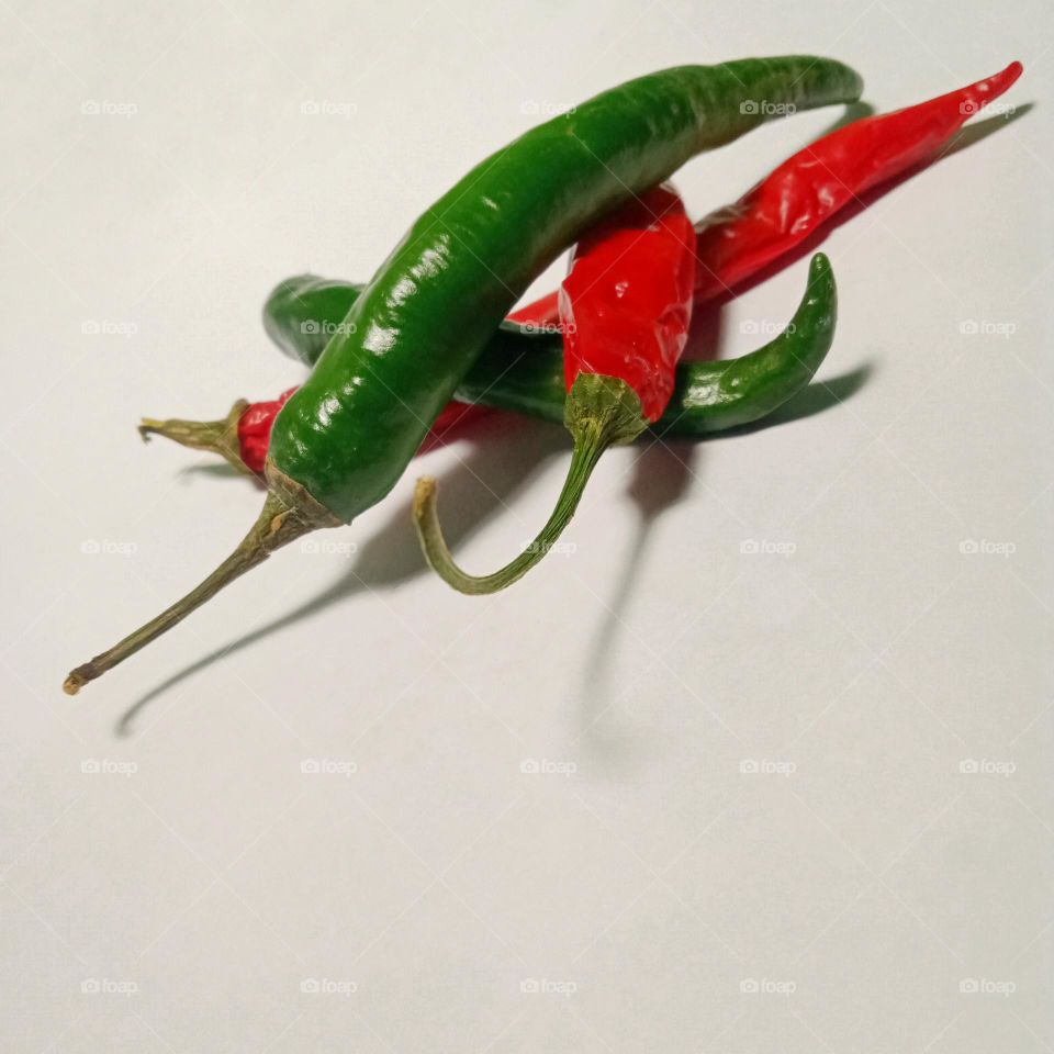 Fresh chili on the table