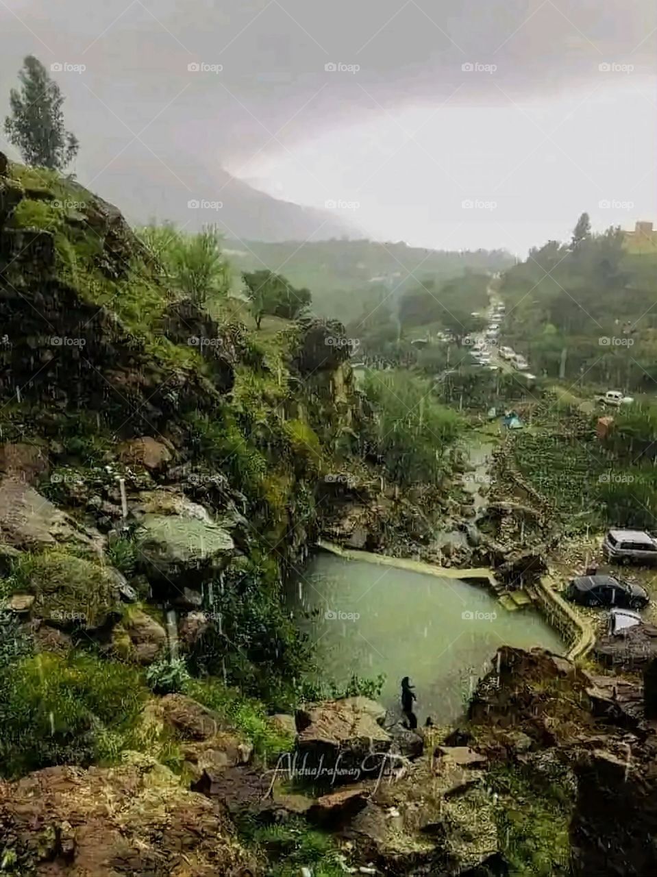 Glory be to God, the magnificent and picturesque view and the natural green trees are a view that is nothing more wonderful than it