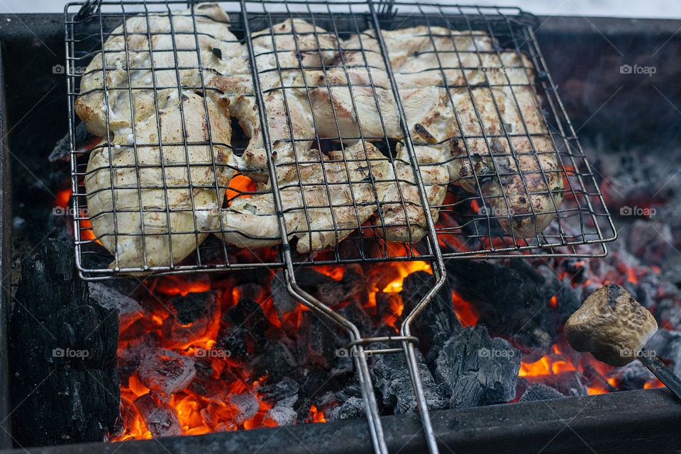 meat on the fire, barbecue