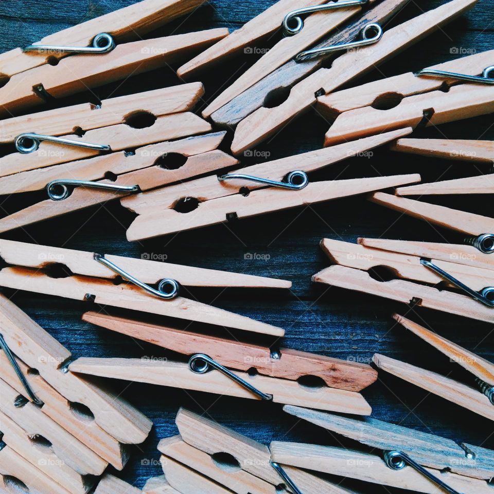 Wooden clothespins