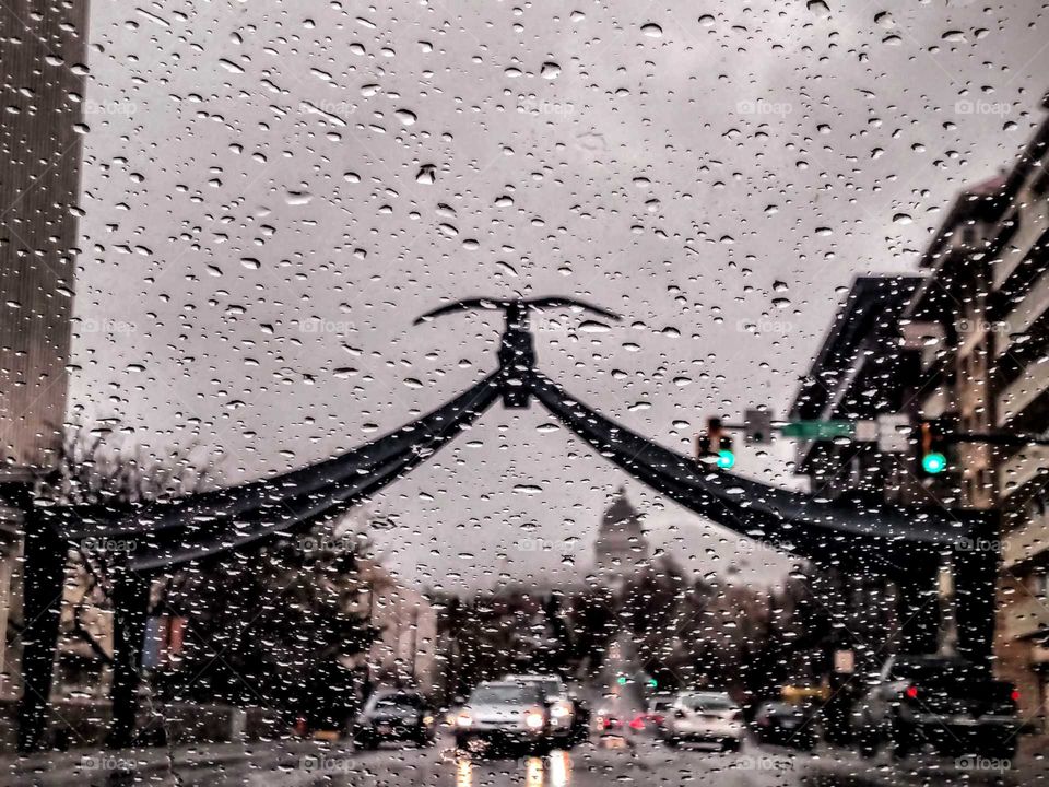 Rainy day in Salt Lake City