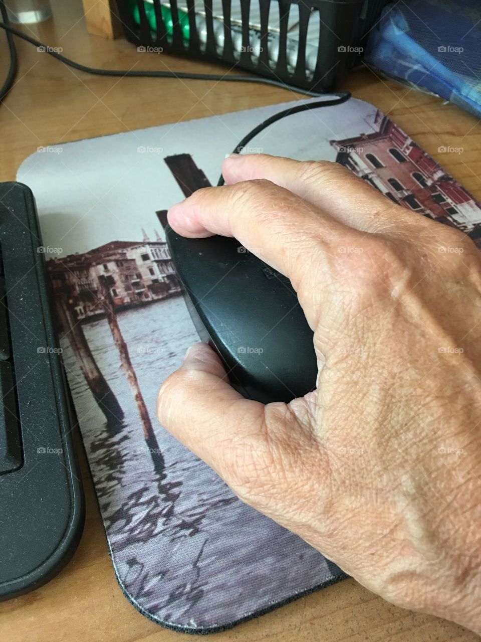 Hand on mouse