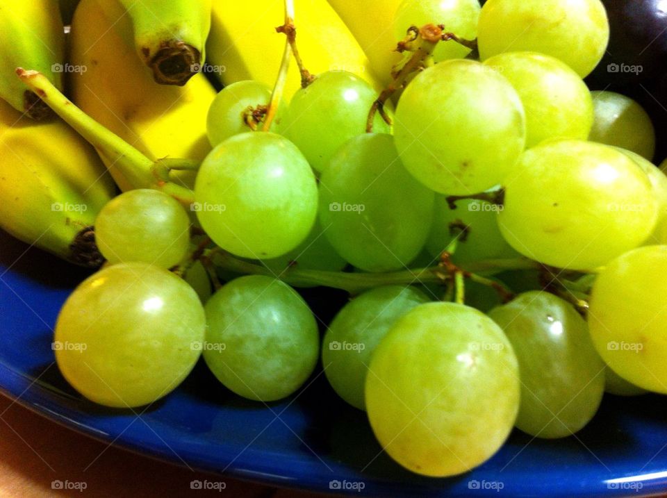 Bunch of green grapes.