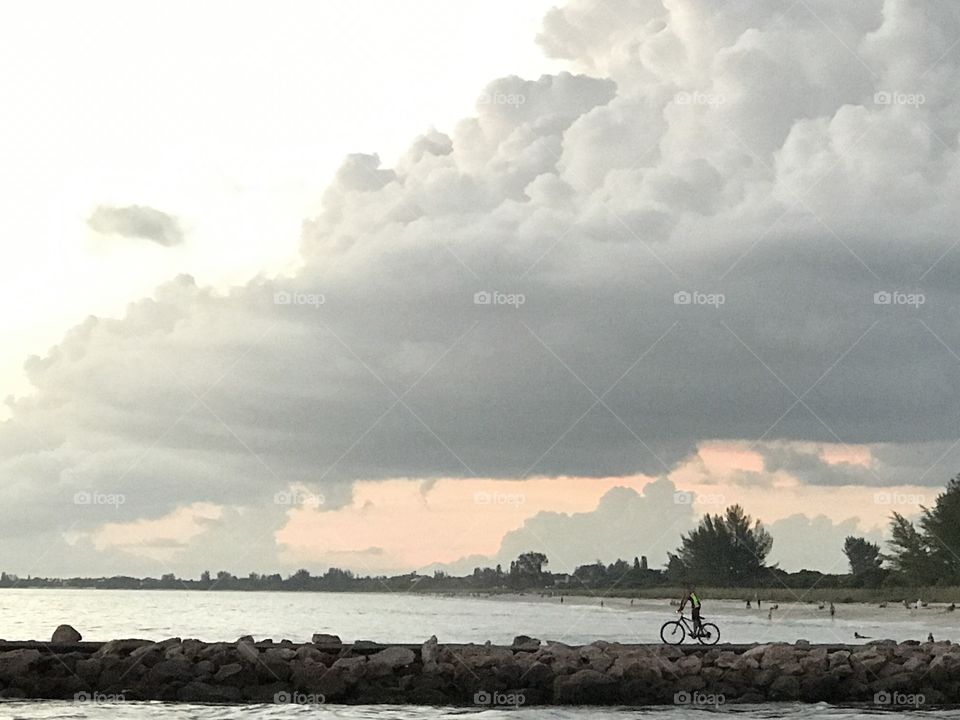 Single bike on the jetty