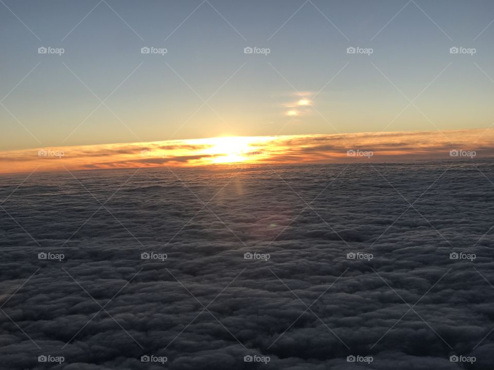 Sunrise above the clouds 