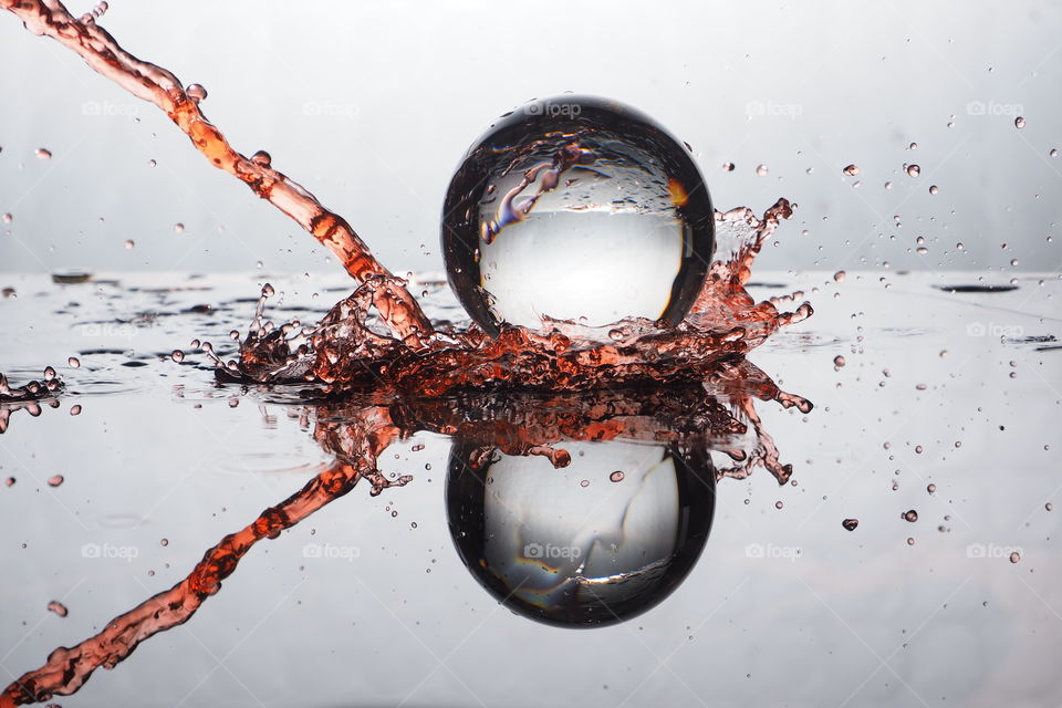 Symetric splash with crystal ball